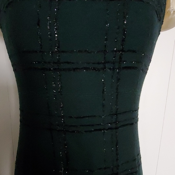 NWT AMY MATTO NEW YORK Metallic Emerald Wool dress - Picture 6 of 8